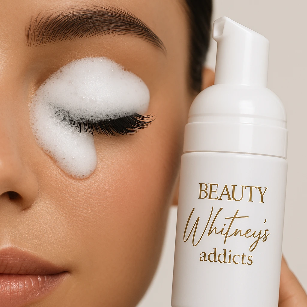 Wimperextensions reinigen met foam