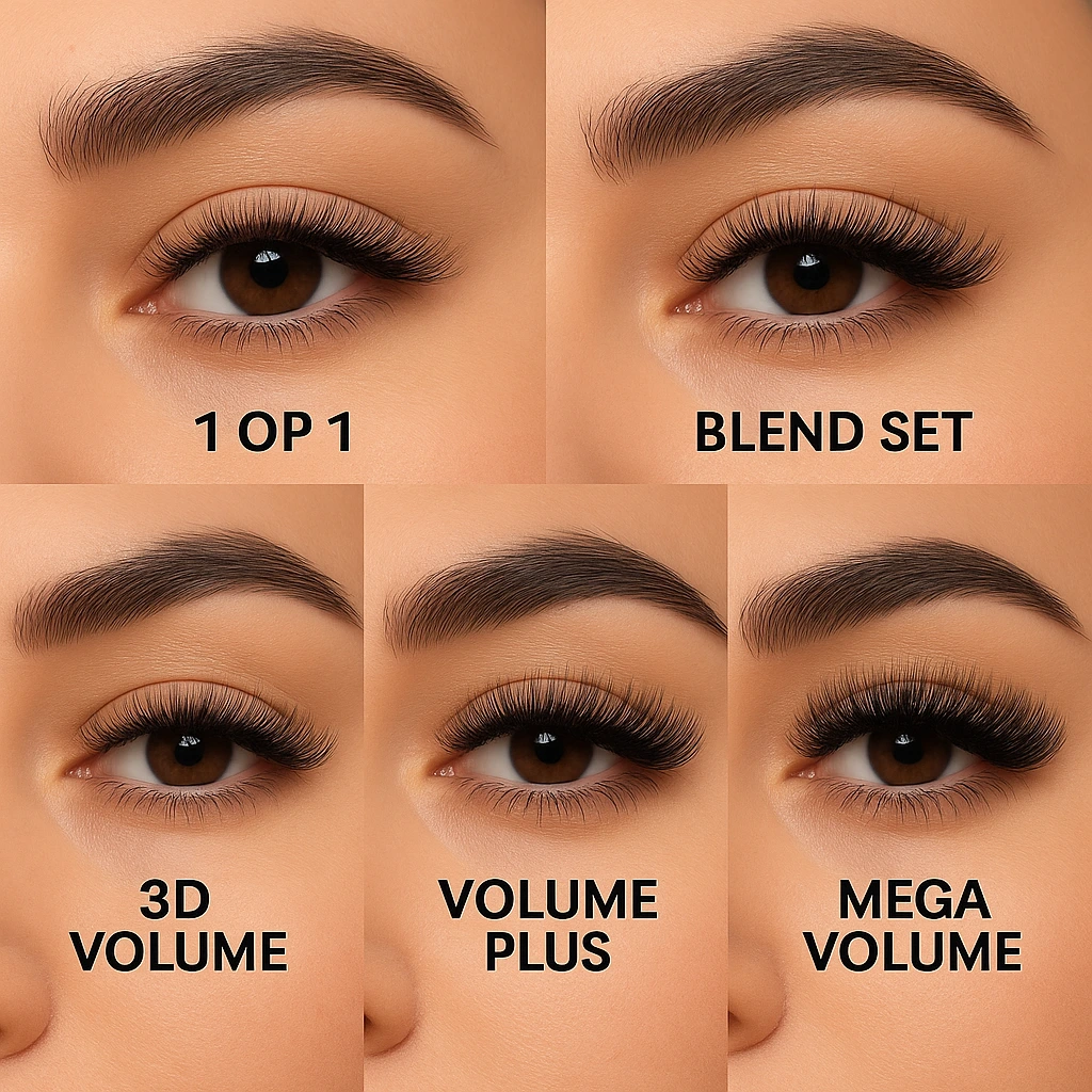 Verschillende wimperstijlen